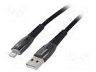 Cable; USB 2.0; Apple Lightning plug,USB A socket; 2m; black BASEUS