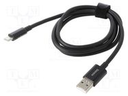 Cable; USB A plug,USB C plug; 1m; black; textile; 65W BASEUS