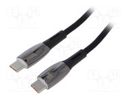 Cable; USB C plug,both sides; 1m; black; textile; 100W BASEUS