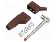 Connector: 4mm banana; plug; 19A; 30VAC; 60VDC; brown; 1mm2 STÄUBLI