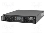 Power supply: UPS; 1000W; 1000VA; Uin: 110÷300V; 438x385x88mm; 7Ah QOLTEC