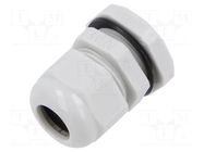 Cable gland; PG13,5; polyamide; light grey KRADEX