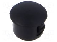 Stopper; H: 5.6mm; push-in,snap-fastener; Flange dia: 7.6mm; black ESSENTRA