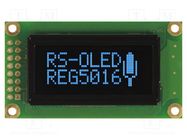 Display: OLED; graphical; 1.26"; 50x16; blue; 5VDC; Touchpad: none RAYSTAR OPTRONICS