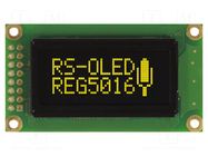 Display: OLED; graphical; 1.26"; 50x16; Dim: 58x32x10mm; yellow RAYSTAR OPTRONICS