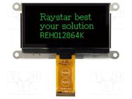 Display: OLED; graphical; 128x64; Dim: 89.7x47.2x3.4mm; green RAYSTAR OPTRONICS