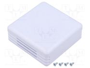 Enclosure: for alarms; X: 71mm; Y: 71mm; Z: 27mm; ABS; cool white SUPERTRONIC