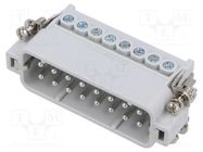 Connector: HDC; contact insert; male; JDA; PIN: 16; 16+PE; 16A; 600V ILME