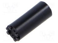 Spacer sleeve; LED; Øout: 5.1mm; ØLED: 3mm; L: 12.7mm; black; UL94V-0 BIVAR