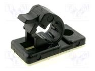 Self-adhesive cable holder; polyamide; black; UL94V-2 