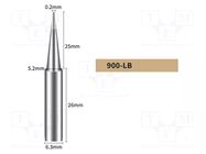 Tip; conical; 0.2mm; for soldering station BAKON
