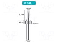 Tip; chisel; 3.2mm; for soldering station BAKON