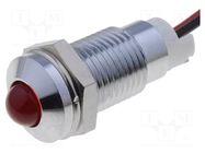 Indicator: LED; prominent; red; 24VDC; Ø8mm; Plating: chromium SIGNAL-CONSTRUCT
