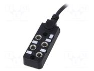 Distribution box; M8; PIN: 3; 5m; socket; 6A; IP67; IN: 4; OUT: 1 AMPHENOL LTW