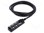 Distribution box; M8; PIN: 3; 3m; socket; 3A; IP67; IN: 6; OUT: 1 AMPHENOL LTW