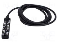 Distribution box; M8; PIN: 3; 3m; socket; 3A; IP67; IN: 8; OUT: 1 AMPHENOL LTW