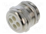 Cable gland; multi-hole; PG29; IP65; brass; Body plating: nickel HUMMEL