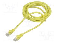 Patch cord; U/UTP; 6; stranded; CCA; PVC; yellow; 3m; 26AWG; Cores: 8 LANBERG