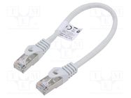 Patch cord; F/UTP; 5e; stranded; CCA; PVC; grey; 0.25m; 26AWG LANBERG