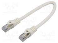 Patch cord; F/UTP; 6; stranded; CCA; PVC; white; 0.25m; 26AWG; 10pcs. LANBERG