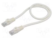 Patch cord; U/UTP; 6; stranded; CCA; PVC; white; 0.5m; 26AWG; Cores: 8 LANBERG