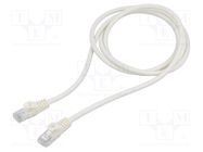 Patch cord; U/UTP; 6; stranded; CCA; PVC; white; 1.5m; 26AWG; Cores: 8 LANBERG