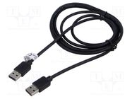 Cable; USB 2.0; USB A plug,both sides; 1.8m; black; 480Mbps Goobay