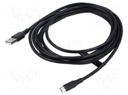 Cable; USB 2.0; USB A plug,USB B micro plug; nickel plated; 3m VENTION