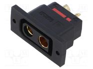 Socket; DC supply; QS; female; PIN: 2; for panel mounting; black 