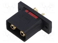 Socket; DC supply; QS; male; PIN: 2; for panel mounting; soldering 