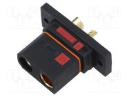 Socket; DC supply; QS; female; PIN: 2; for panel mounting; black 