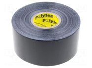 Tape: duct; W: 48mm; L: 25m; Thk: 0.25mm; black; natural caoutchouc ANTICOR