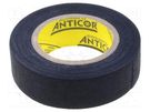 Tape: textile; W: 19mm; L: 10m; Thk: 0.29mm; rubber; black; -40÷105°C ANTICOR