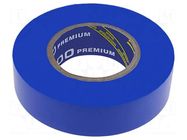 Tape: electrical insulating; W: 19mm; L: 18m; Thk: 0.18mm; blue; 260% ANTICOR