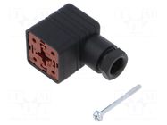 Connector: valve connector; plug; form A; 18mm; female; PIN: 4; PG9 HIRSCHMANN