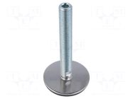 Foot; with no-slip disk,with lever; Base dia: 80mm; M20; steel ELESA+GANTER