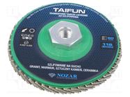 Flap grinding wheels; 115mm; Granularity: 60; TAIFUN NOZAR DIAMANTWERKZEUGE