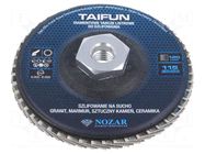 Flap grinding wheels; 115mm; Granularity: 120; TAIFUN NOZAR DIAMANTWERKZEUGE