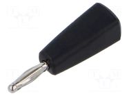 Connector: 2mm banana; plug; 10A; 30VAC; 60VDC; black; soldered ELECTRO-PJP