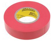 Tape: electrical insulating; W: 19mm; L: 20m; Thk: 0.19mm; red; 380% ANTICOR