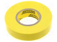 Tape: electrical insulating; W: 19mm; L: 20m; Thk: 0.19mm; yellow ANTICOR