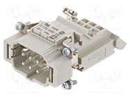 Connector: HDC; contact insert; male; Han E® AV; PIN: 6; 6+PE; left HARTING