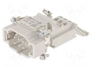 Connector: HDC; contact insert; male; Han ES® AV; PIN: 6; 6+PE; left HARTING