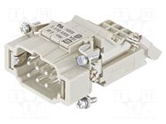 Connector: HDC; contact insert; male; Han E® AV; PIN: 6; 6+PE; right HARTING