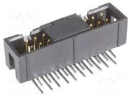Connector: IDC; male; PIN: 20; SEK Low Profile; angled 90°; THT HARTING