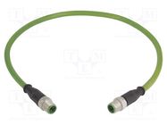 Cable: for sensors/automation; PIN: 4; M12-M12; D code-Ethernet HARTING