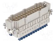 Connector: HDC; contact insert; male; Han® HMC; PIN: 24; 24+PE; 16A HARTING