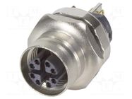 Circular connector M12 Cat6A receptacle angl. female front HARTING