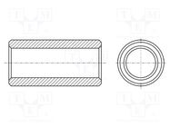 Spacer sleeve; 14mm; cylindrical; aluminium; Out.diam: 5mm HARWIN