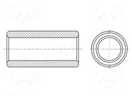 Spacer sleeve; 6mm; cylindrical; aluminium; Out.diam: 5mm HARWIN